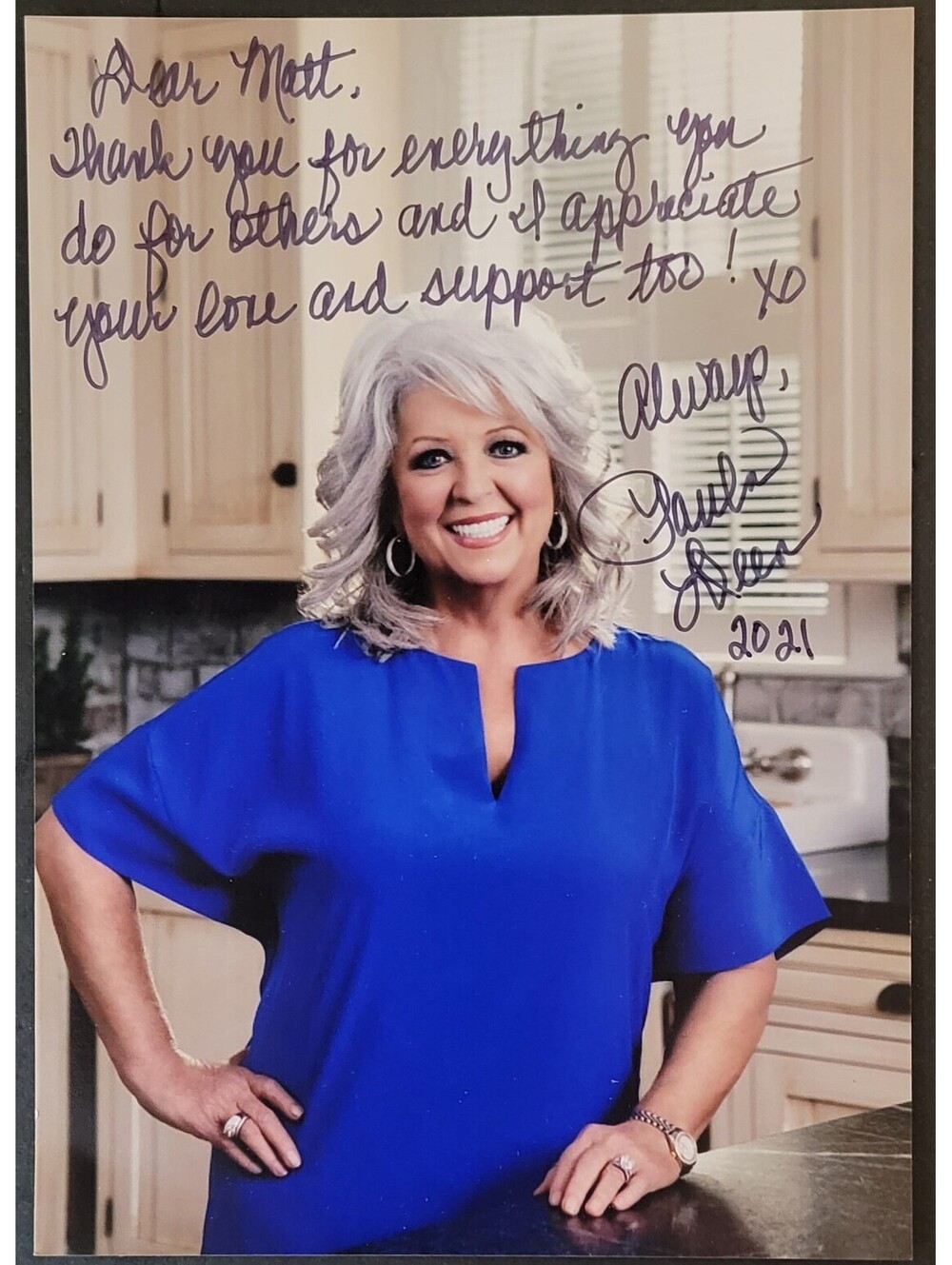 Paula Deen Chef Television Autographed Signed 5"x7" Photo